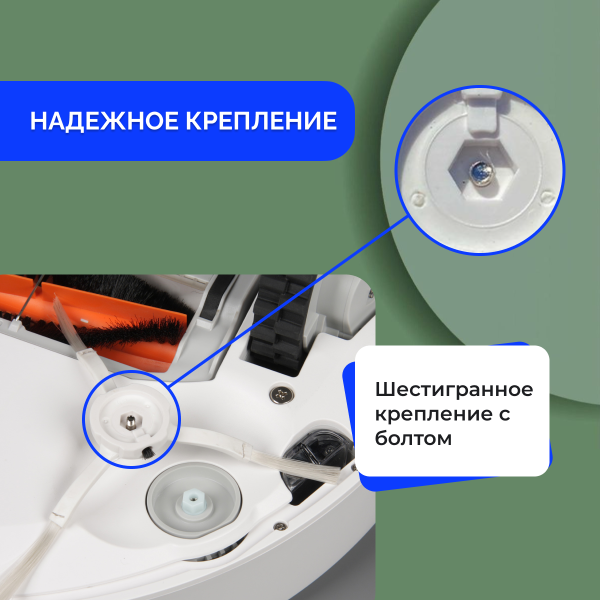Боковая щетка для робота-пылесоса Xiaomi Mi Robot Vacuum Cleaner (SKV4000GL), белая Боковая щетка для робота-пылесоса Xiaomi Mi Robot Vacuum Cleaner (SKV4000GL), белая